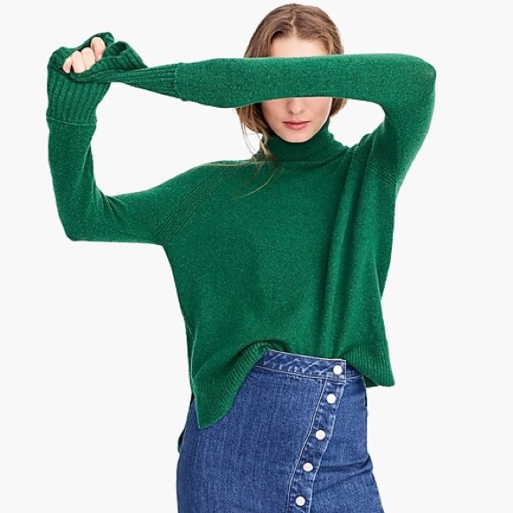 J crew Merino wool emerald green sweater s